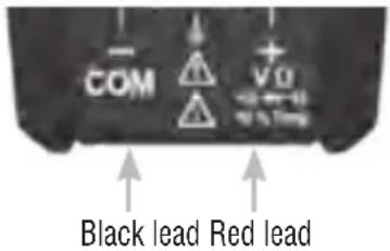COM V0 Black lead Red lead
