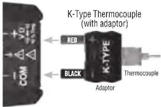K-Type Thermocouple (with adaptor) RED BLACK K-TYPE Adaptor Thermocouple