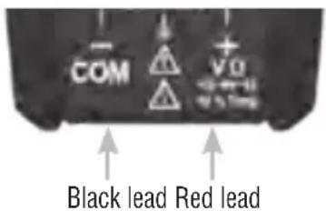 COM V0 Black lead Red lead