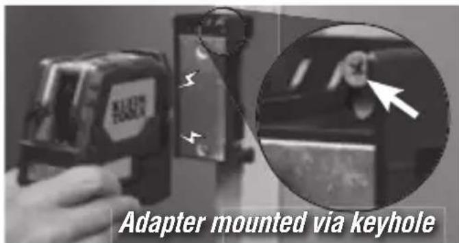 Adapter mounted via keyhole