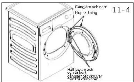 HAIER HD100-A3S979 - Rotera och installera gångjärn/luckan - 1