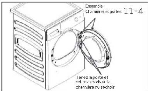 HAIER HD100-A3S979 - Retirez, tournez et remplacez la porte intérieure - 1