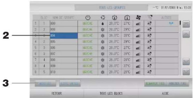 MITSUBISHI SC-SL4-BE3 - Appuyez sur la touche TOUS LES GROUPE dans MENU. page 10 - 1