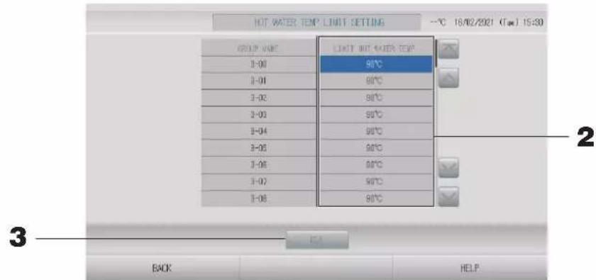 MITSUBISHI SC-SL4-BE2 - Réglage de la limite de temp. de l'eau chaude - 1