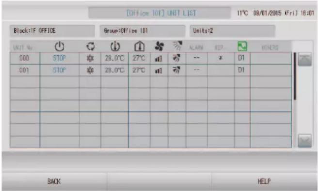 MITSUBISHI SC-SL4-AE2 - Vue détaillée des paramètres d'unités - 2