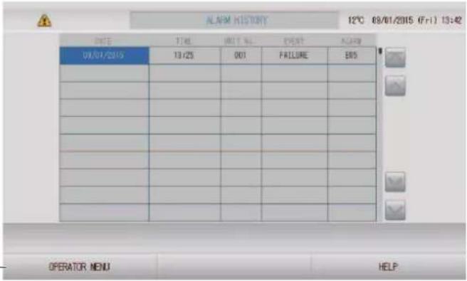 MITSUBISHI SC-SL4-AE2 - Viewing alarm history (Visualisation de l'historique des alarmes) - 1