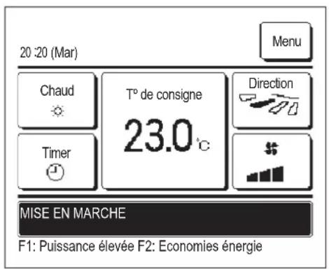 MITSUBISHI RC-EXZ3A - Appuyer sur la touche | Menu de l'écran de démarrage et sélectionner Réglage Economie d'énergie ⇒ - 1