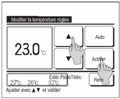MITSUBISHI RC-EXZ3A - Modifier la température réglée - 2