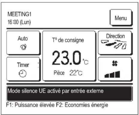 MITSUBISHI RC-EXZ3A - ■ "Mode silence UE activé par entrée externe" affiché - 1