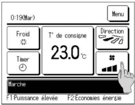 MITSUBISHI RC-EXZ3A - Modifier la vitesse de ventilation - 1