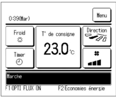 MITSUBISHI RC-EXZ3A - OPTI FLUX ON / OFF (pour l'utilisation du panneau avec l'anti courant d'air) - 1