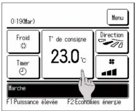 MITSUBISHI RC-EXZ3A - Modifier la température réglée - 1