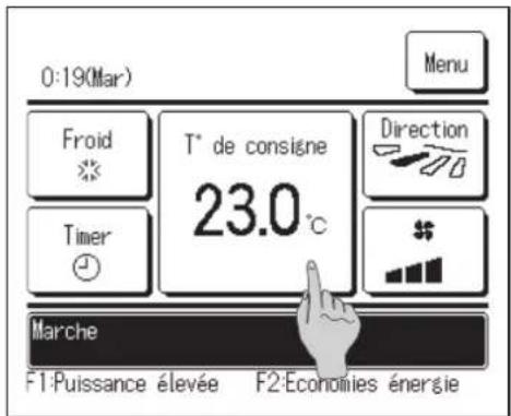 MITSUBISHI RC-EX3A - Modifier la température réglée - 1