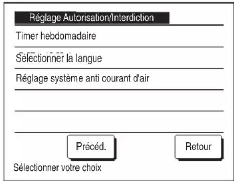 MITSUBISHI RC-EX3A - ■ Réglage Autorisation/Interdiction - 3