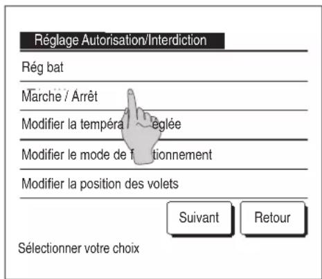 MITSUBISHI RC-EX3A - ■ Réglage Autorisation/Interdiction - 1