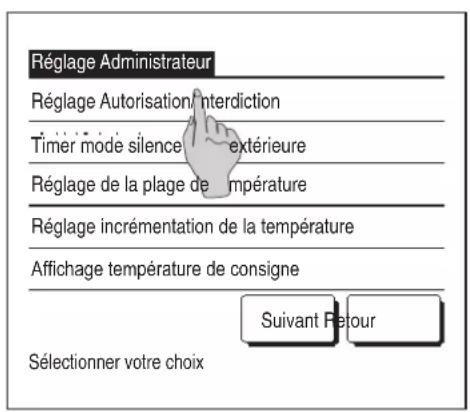 MITSUBISHI RC-EX3A - Réglages administrateur [mot de passe administrateur] - 1