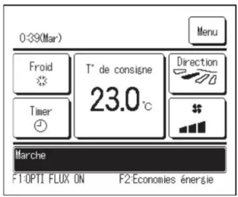 MITSUBISHI RC-EX3A - OPTI FLUX ON / OFF (pour l'utilisation du panneau avec l'anti courant d'air) - 1
