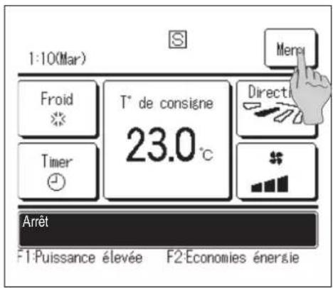 MITSUBISHI RC-EX3A - Modes de fonctionnement sur les écrans du menu - 1