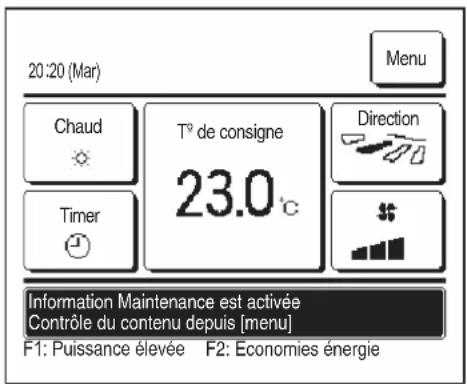 MITSUBISHI RC-EX3A - ■"Information Maintenance est activée Sauvegarde Automatique" affiché - 1