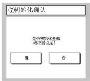 ⑦初始化确认 是否初始化全部 线控制器设定? 是 否