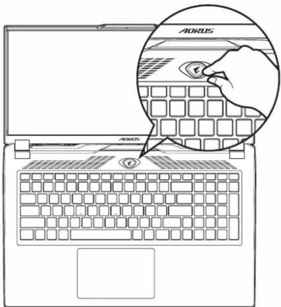 GIGABYTE AORUS 7 - 1-2. Einschalten des Notebooks - 1