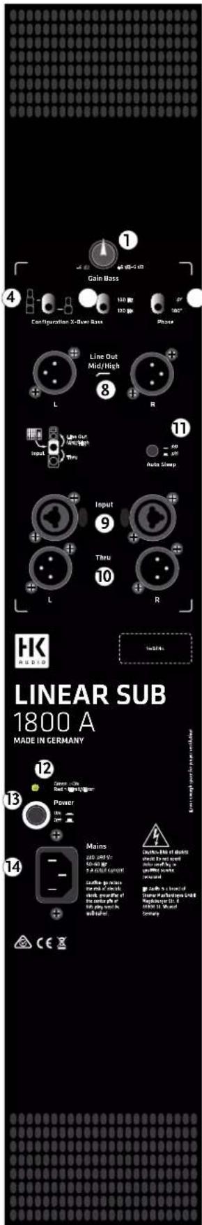 HK AUDIO LINEAR SUB 1200 A - Status-LED (L SUB 1500 A, L SUB 1800 A) - 6