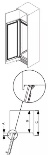JENN-AIR JBBFR30NMX - Maximum cabinet depth over "Integrated" refrigerator with single door panel - 1