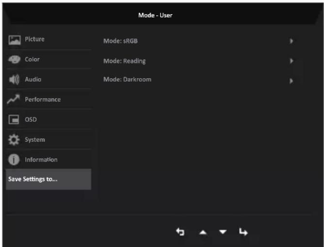 ACER SB272H - Save Setting to... (Αποθήκευση ρύθμισης σε...) (Μόνο λειτουργία χρήστη) - 1