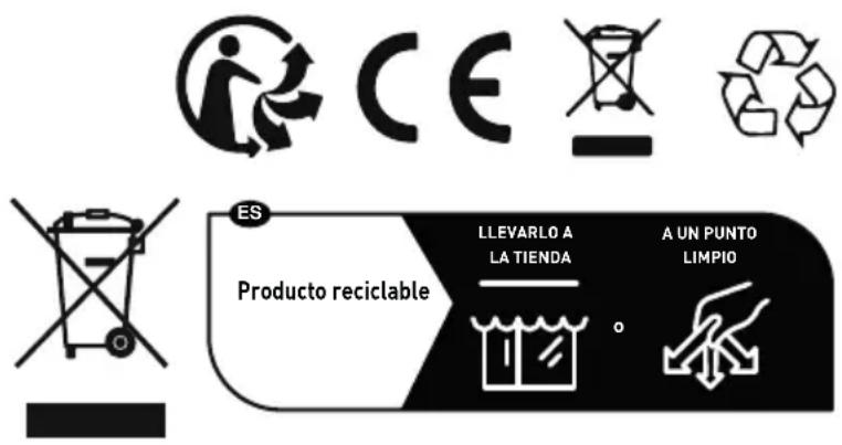 CE ES LLEVARLO A LA TIENDA A UN PUNTO LIMPIO Producto reciclable