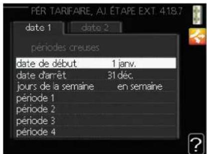 MITSUBISHI FDCW60VNX - Menu 4.1.8.4 - périodes tarifaires, électricité - 1