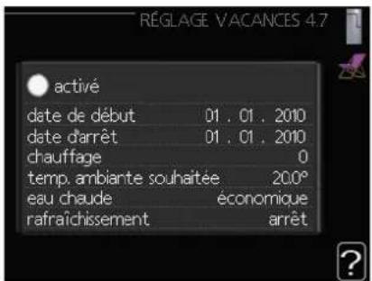MITSUBISHI FDCW60VNX - Menu 4.7 - réglage vacances - 1
