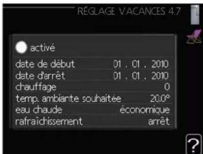 MITSUBISHI HMA100 - Menu 4.7 - réglage vacances - 1