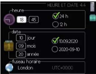 MITSUBISHI HMA100 - Menu 4.4 - heures et date - 1