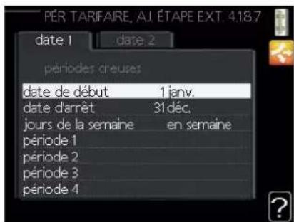 MITSUBISHI FDCW100VNX - Menu 4.1.8.4 - périodes tarifaires, électricité - 1