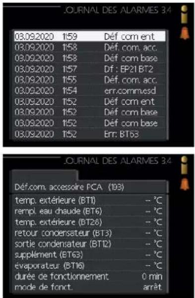 MITSUBISHI FDCW100VNX - Menu 3.4 - journal des alarmes - 1