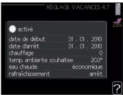 MITSUBISHI FDCW100VNX - Menu 4.7 - réglage vacances - 1