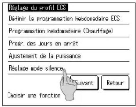MITSUBISHI ESA30EH2 - Comment régler le mode silencieux - 2