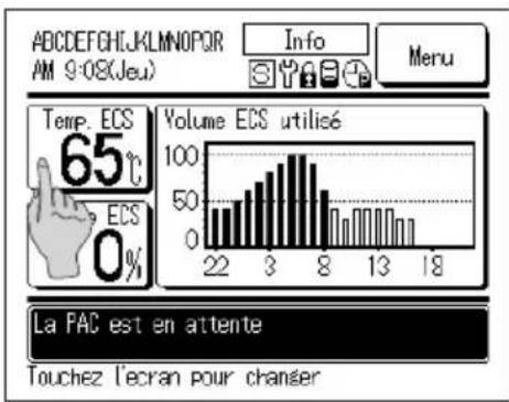 MITSUBISHI ESA30EH2 - Réglage de la temp. ECS pour l'opération de replissage automatique - 1