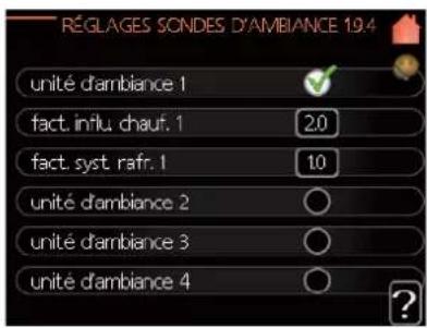MITSUBISHI SFDCW60VNX - Menu 1.9.4 - réglages des sondes d'ambiance - 1