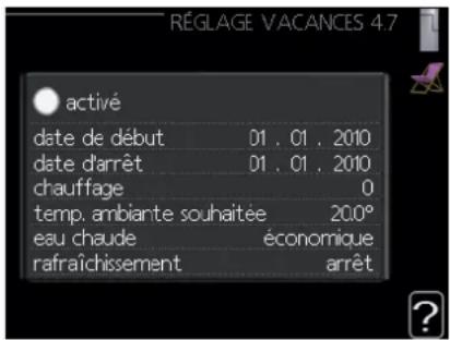 MITSUBISHI SFDCW60VNX - Menu 4.7 - réglage vacances - 1