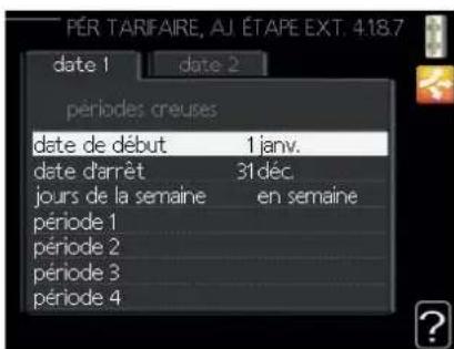 MITSUBISHI SFDCW60VNX - Menu 4.1.8.4 - périodes tarifaires, électricité - 1