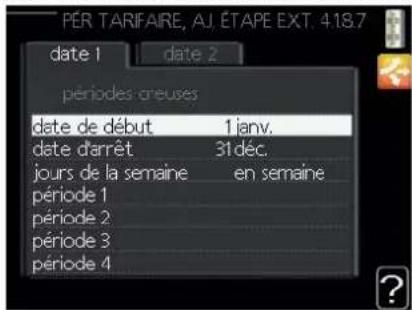 MITSUBISHI SFDCW60VNX - Menu 4.1.8.7 - pér. tarifaire, ext. suppl. niveau - 1