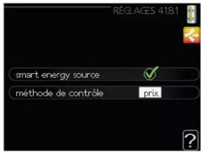 MITSUBISHI HSB60-W - Menu 4.1.8 - smart energy source™ (RC-HY40-W uniquement) - 2