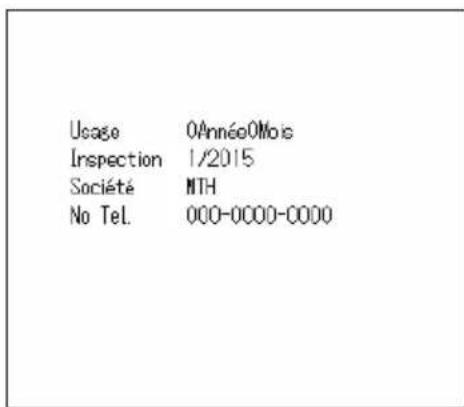 Usage 0Année0Mois Inspection 1/2015 Société NTH No Tel. 000-0000-0000