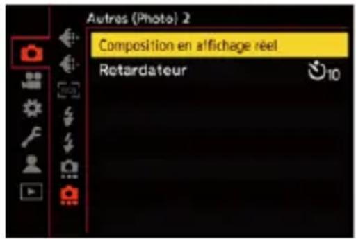 Autres (Photo) 2 Composition en affichage réel Retardateur