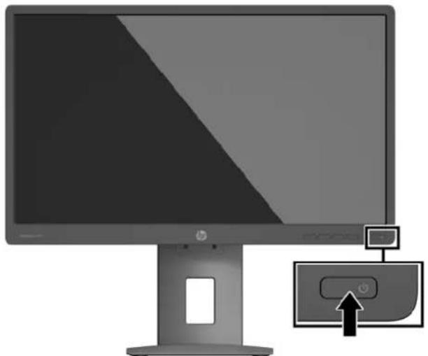 HP EliteDisplay E240q - Mise sous tension du moniteur - 1
