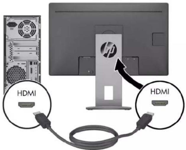 HP EliteDisplay E240q - Branchement des câbles - 6