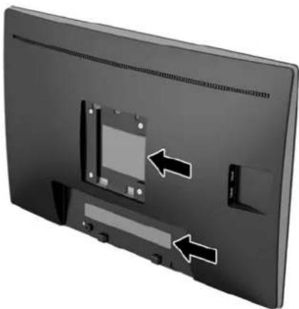 HP EliteDisplay E240q - Emplacement du numéro de série et de référence du produit - 2
