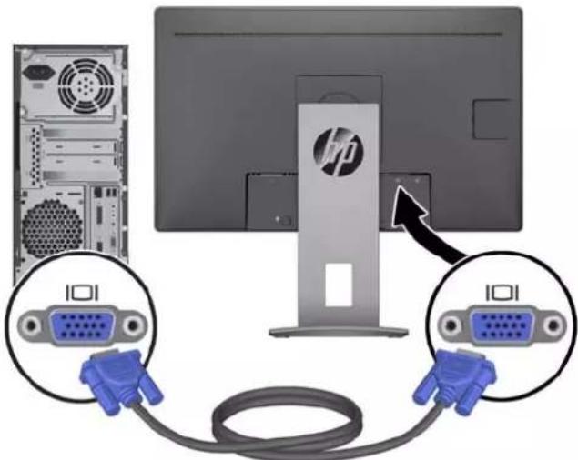 HP EliteDisplay E240q - Branchement des câbles - 4