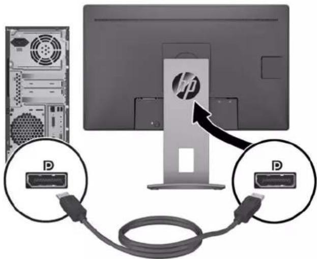 HP EliteDisplay E240q - Branchement des câbles - 5